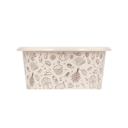 Таз п/эт. 10л круглый "Русская банька" (с рис.)