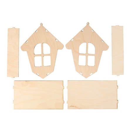 Кормушка для птиц "Избушка" 20х18х21см (фанера)