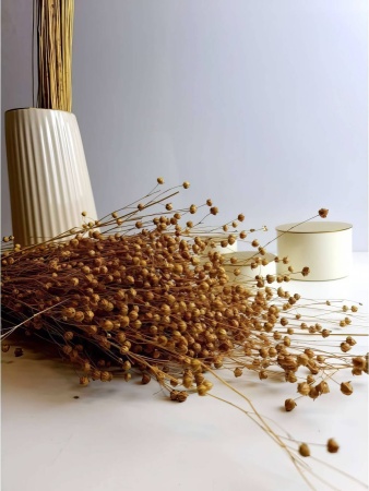 Лен натуральный, пучок 60г, ~60 колосьев, h 60-70см