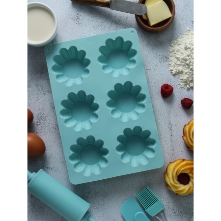 Форма для выпечки силиконовая "Кекс-мини" 6 ячеек (891-005)