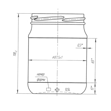 Банка стеклянная (под твист-офф 82мм) 0.5л