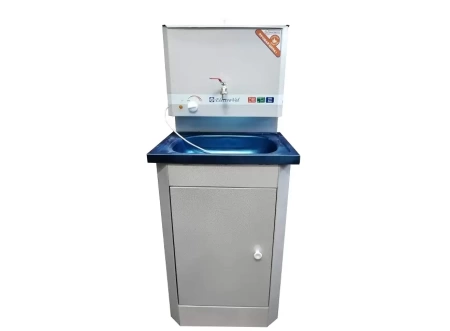 Умывальник дачный "ElectroVel" (бачок 17л, нерж.мойка, ЭВН) (серебро на белом)