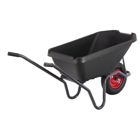 Тачка строительная 1-колесная 170кг, пласт.кузов 110л, пневм.колесо 4.00-8