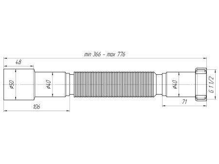 Гибкая гофр.труба "Ани" 1 1/2"х40-50мм К106