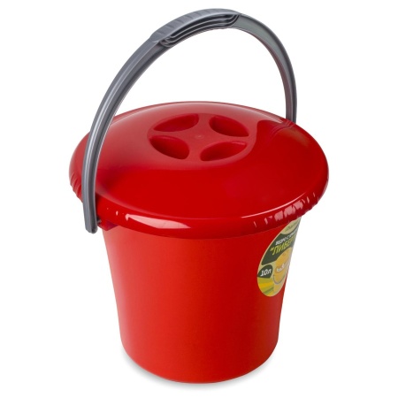 Ведро п/эт. 10л с крышкой "Либерти" красное (С604ККРА)